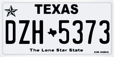 TX license plate DZH5373