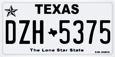 TX license plate DZH5375