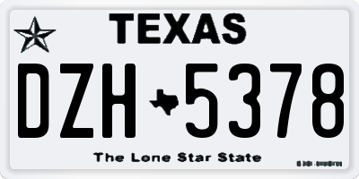 TX license plate DZH5378