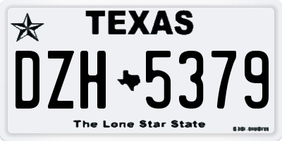 TX license plate DZH5379