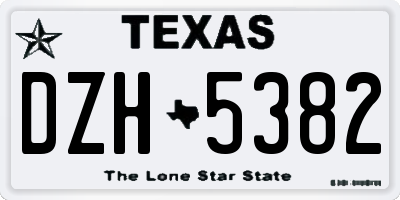 TX license plate DZH5382