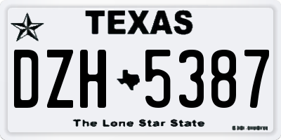 TX license plate DZH5387