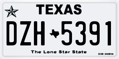 TX license plate DZH5391