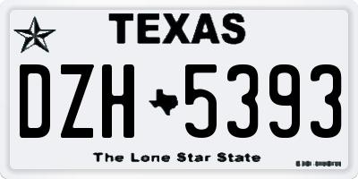 TX license plate DZH5393