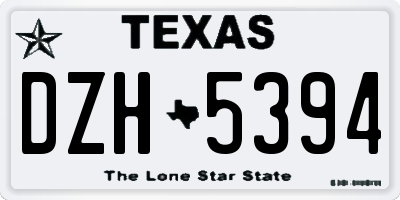 TX license plate DZH5394