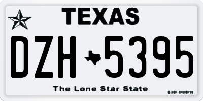 TX license plate DZH5395