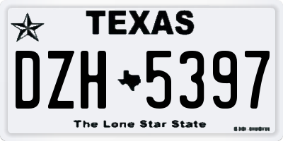 TX license plate DZH5397