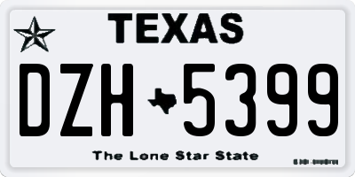 TX license plate DZH5399
