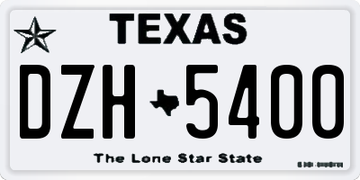 TX license plate DZH5400