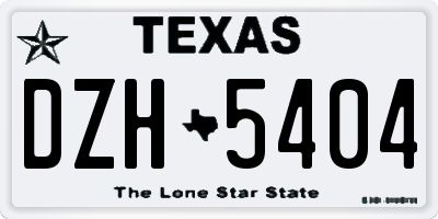 TX license plate DZH5404