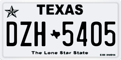 TX license plate DZH5405