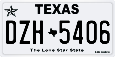 TX license plate DZH5406