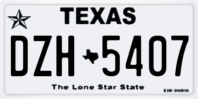 TX license plate DZH5407