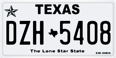 TX license plate DZH5408
