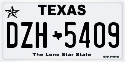TX license plate DZH5409