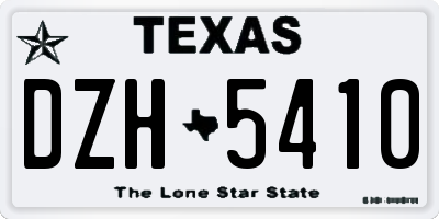 TX license plate DZH5410