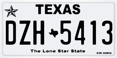 TX license plate DZH5413