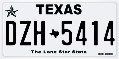 TX license plate DZH5414