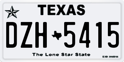 TX license plate DZH5415