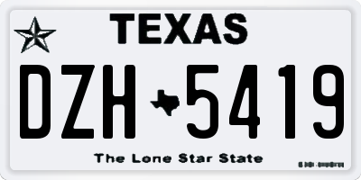 TX license plate DZH5419