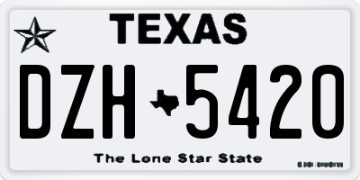 TX license plate DZH5420