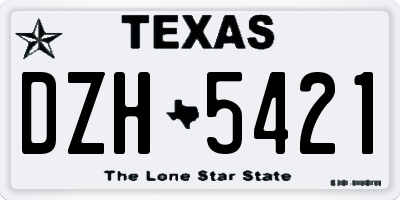 TX license plate DZH5421
