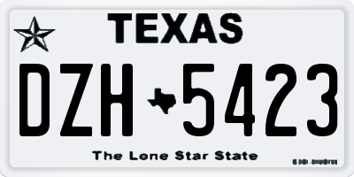 TX license plate DZH5423