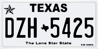 TX license plate DZH5425