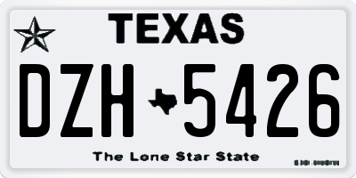 TX license plate DZH5426