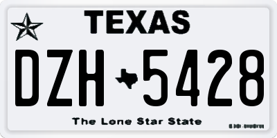 TX license plate DZH5428