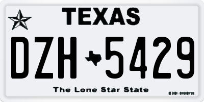TX license plate DZH5429