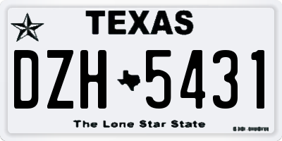 TX license plate DZH5431