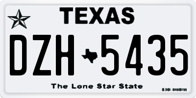 TX license plate DZH5435