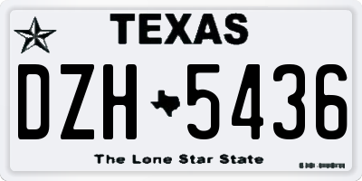 TX license plate DZH5436