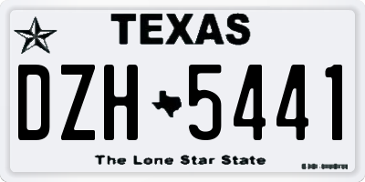 TX license plate DZH5441