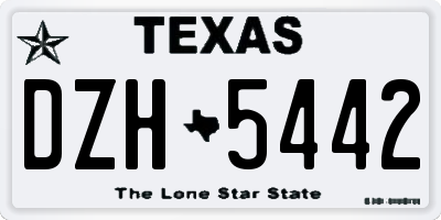 TX license plate DZH5442