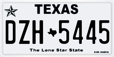TX license plate DZH5445