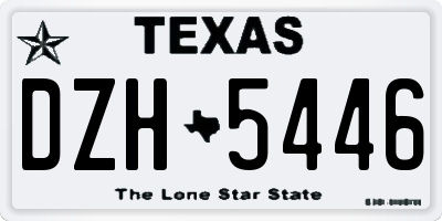 TX license plate DZH5446