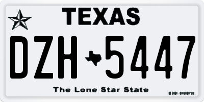 TX license plate DZH5447