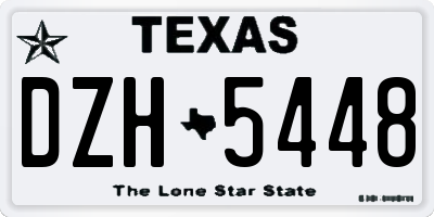 TX license plate DZH5448