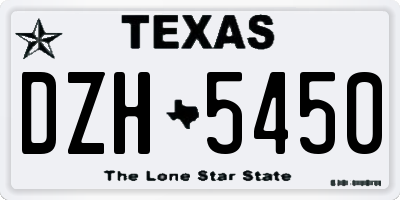 TX license plate DZH5450
