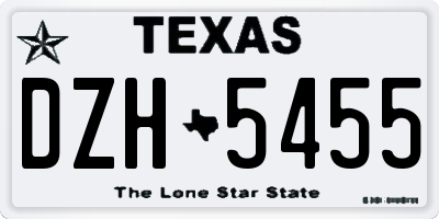 TX license plate DZH5455