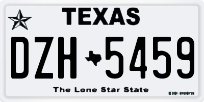 TX license plate DZH5459