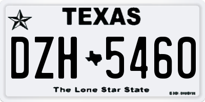TX license plate DZH5460