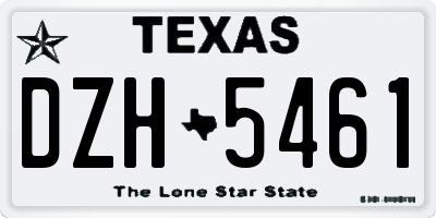 TX license plate DZH5461