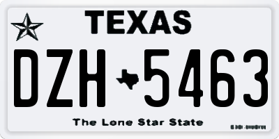 TX license plate DZH5463