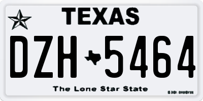 TX license plate DZH5464
