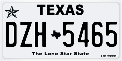 TX license plate DZH5465