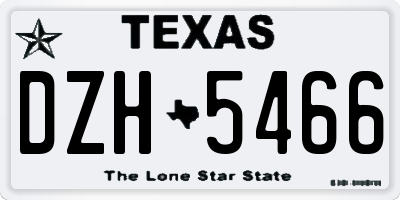 TX license plate DZH5466