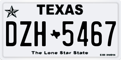 TX license plate DZH5467